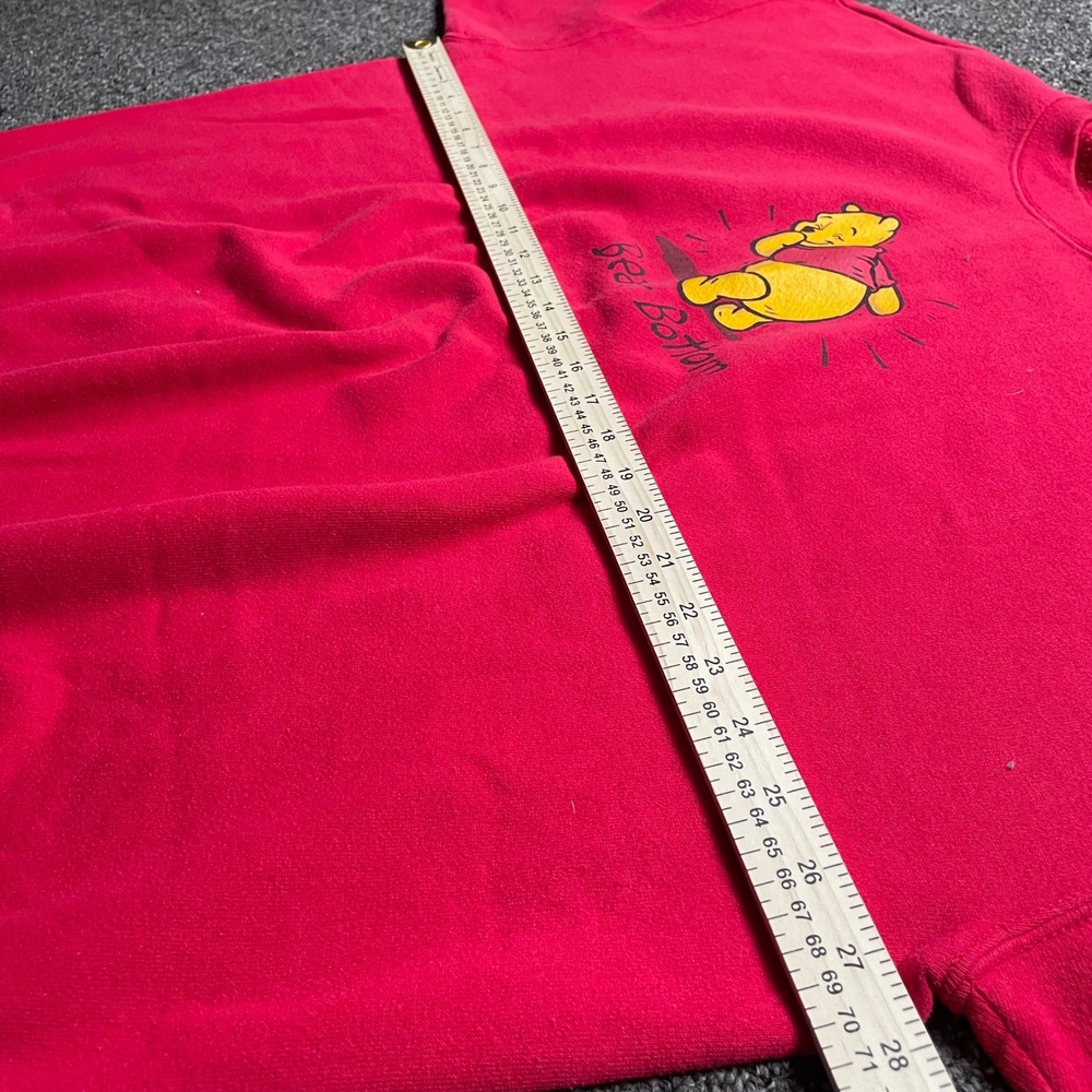 Vintage Disney Store Winnie the Pooh Bear Bottom Sweatshirt Red XXL Made in USA - Picture 5 of 7
